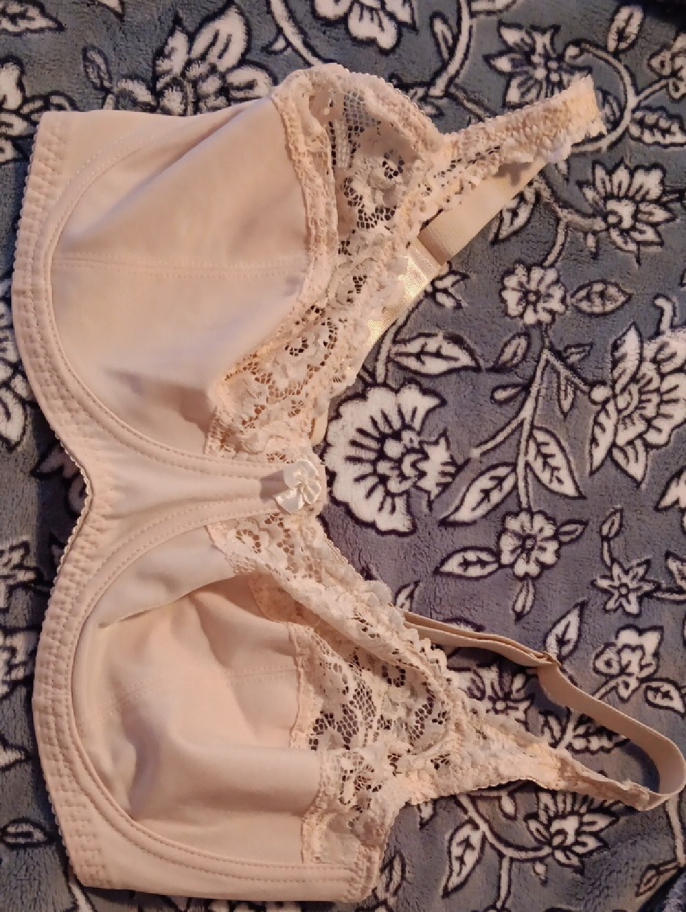 Everyday Lace-Trim Support Bra in Cream Underwire, 42c